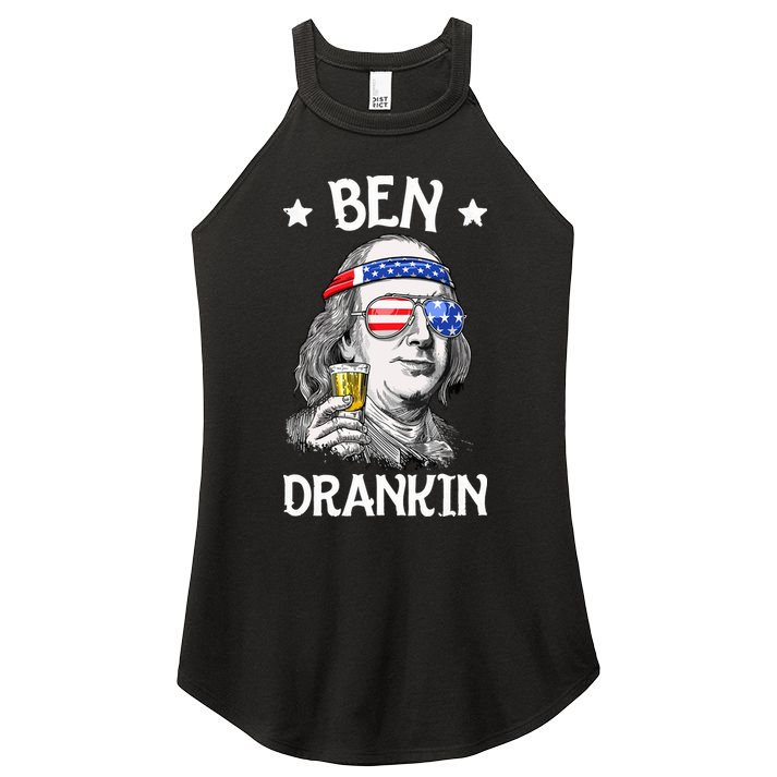 Ben Drankin 4th Of July Benjamin Franklin Men Women USA Flag Women's Perfect Tri Rocker Tank