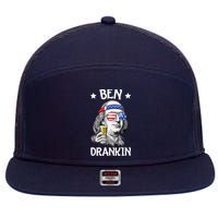 Ben Drankin 4th Of July Benjamin Franklin Men Women USA Flag 7 Panel Mesh Trucker Snapback Hat