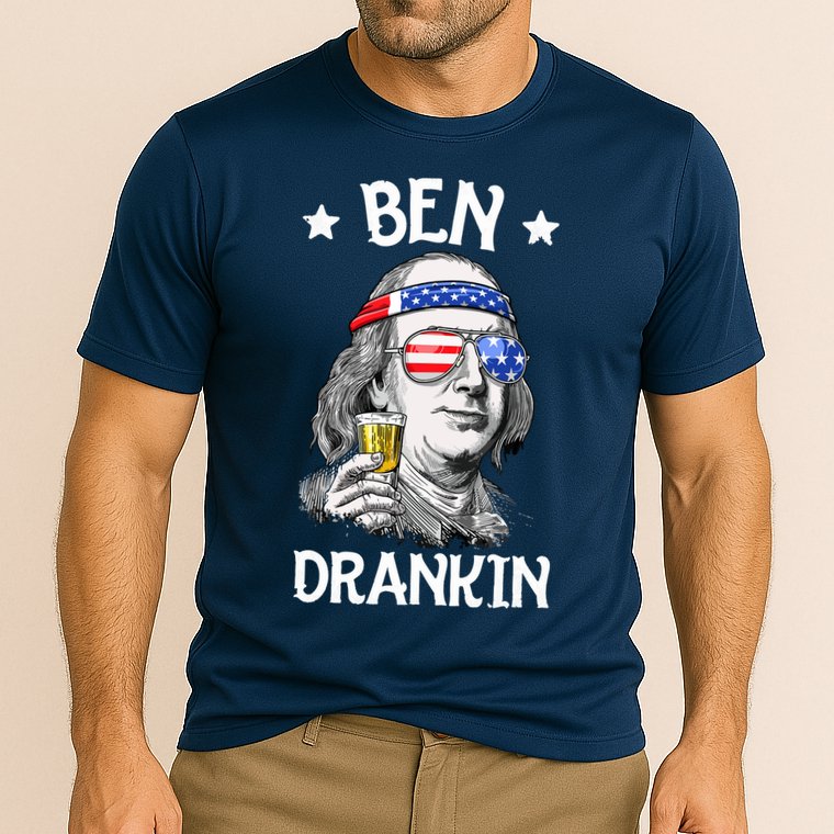 Ben Drankin 4th Of July Benjamin Franklin Men Women USA Flag Cooling Performance Crew T-Shirt
