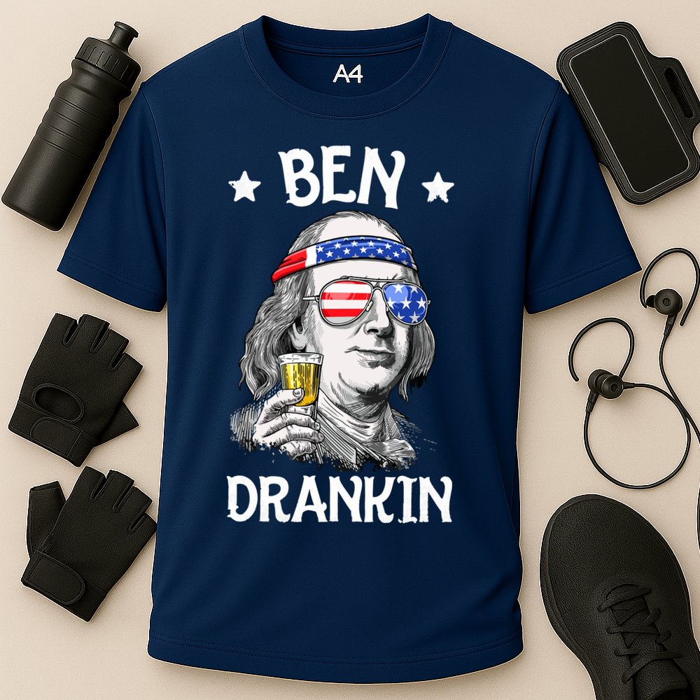 Ben Drankin 4th Of July Benjamin Franklin Men Women USA Flag Cooling Performance Crew T-Shirt