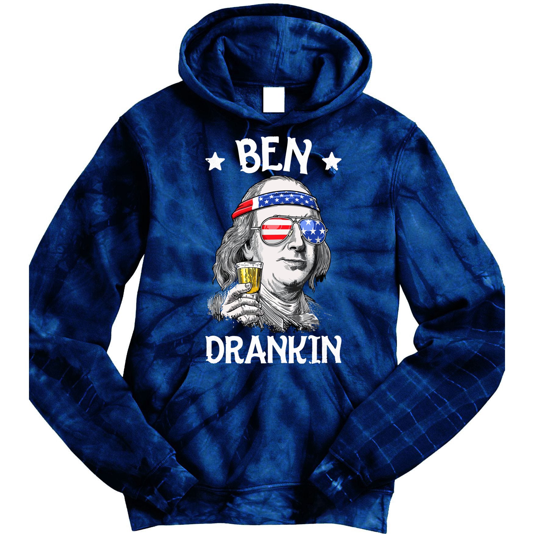 Ben Drankin 4th Of July Benjamin Franklin Men Women USA Flag Tie Dye Hoodie