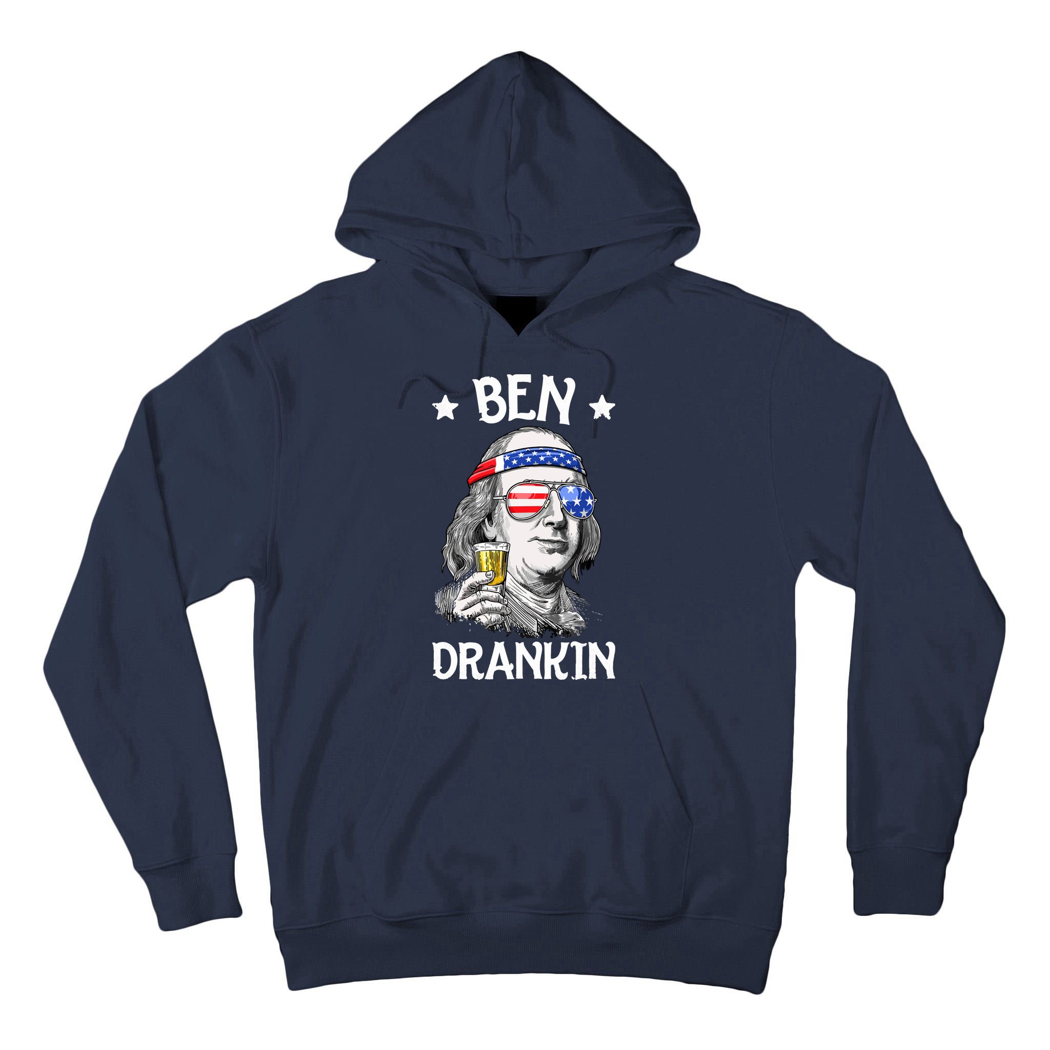 Ben Drankin 4th Of July Benjamin Franklin Men Women USA Flag Tall Hoodie