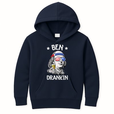 Ben Drankin 4th Of July Benjamin Franklin Men Women USA Flag Kids Hoodie