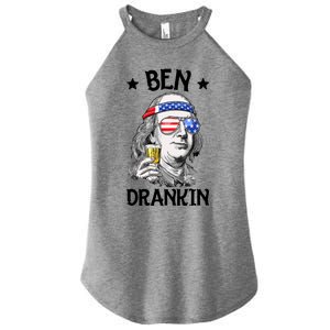 Ben Drankin 4th Of July Benjamin Franklin Men Women USA Flag Women's Perfect Tri Rocker Tank