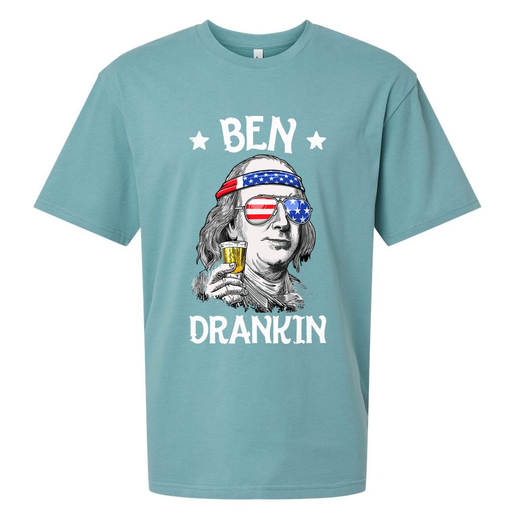 Ben Drankin 4th Of July Benjamin Franklin Men Women USA Flag Sueded Cloud Jersey T-Shirt