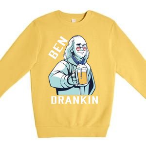 Ben Drankin 4th Of July Funny Patriotic Merica Great Gift Premium Crewneck Sweatshirt