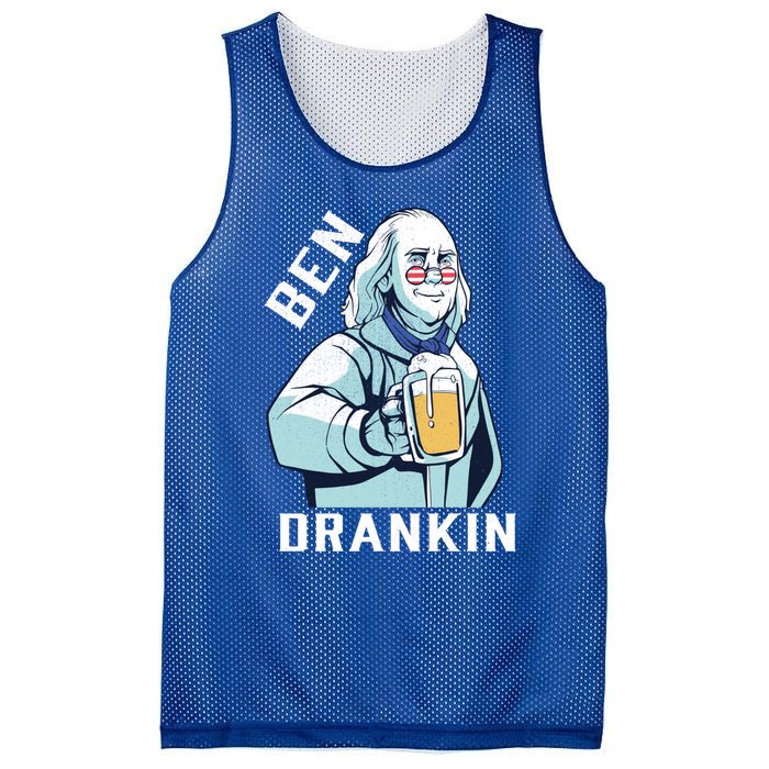 Ben Drankin 4th Of July Funny Patriotic Merica Great Gift Mesh Reversible Basketball Jersey Tank