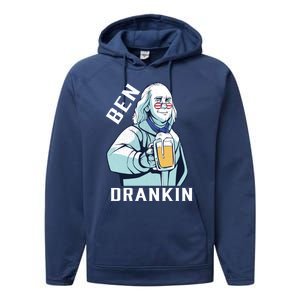 Ben Drankin 4th Of July Funny Patriotic Merica Great Gift Performance Fleece Hoodie