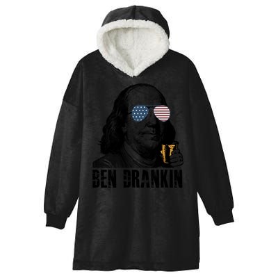 Ben Drankin 4th Of July Benjamin Franklin Hooded Wearable Blanket