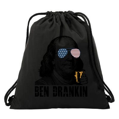 Ben Drankin 4th Of July Benjamin Franklin Drawstring Bag