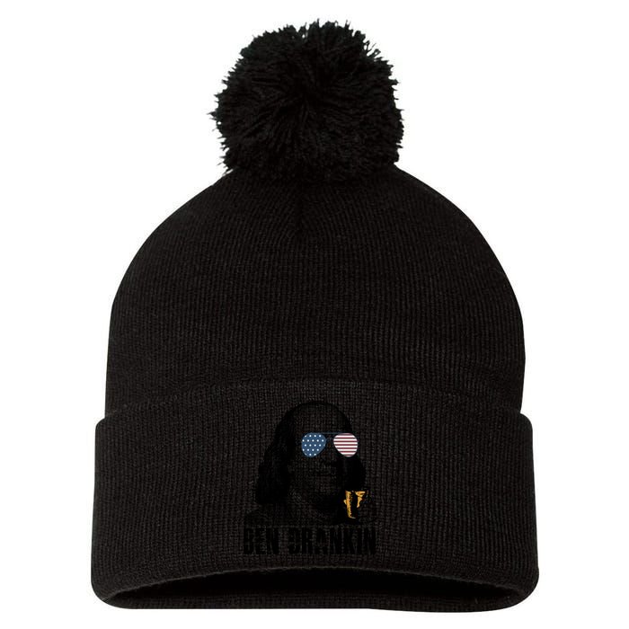 Ben Drankin 4th Of July Benjamin Franklin Pom Pom 12in Knit Beanie