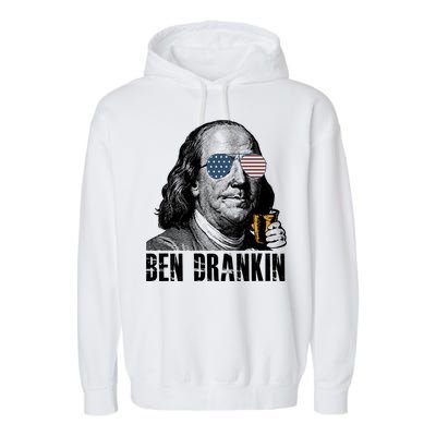 Ben Drankin 4th Of July Benjamin Franklin Garment-Dyed Fleece Hoodie