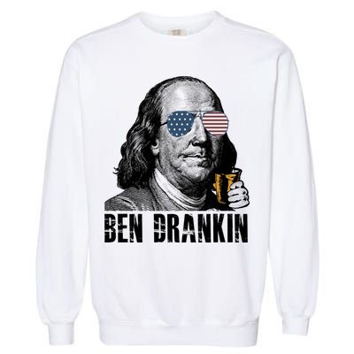 Ben Drankin 4th Of July Benjamin Franklin Garment-Dyed Sweatshirt
