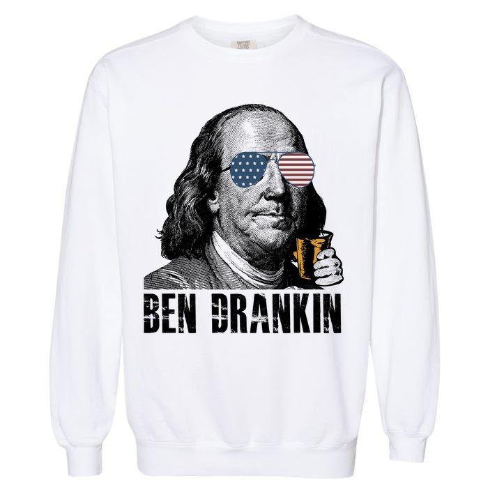 Ben Drankin 4th Of July Benjamin Franklin Garment-Dyed Sweatshirt