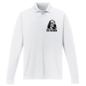 Ben Drankin 4th Of July Benjamin Franklin Performance Long Sleeve Polo