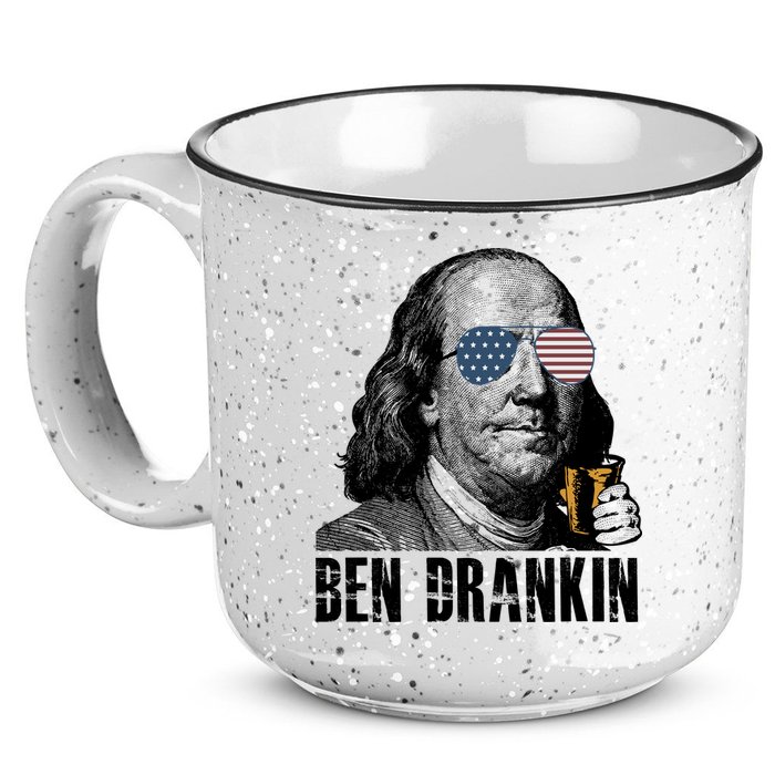 Ben Drankin 4th Of July Benjamin Franklin 15oz Campfire Ceramic Mug