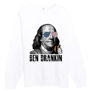 Ben Drankin 4th Of July Benjamin Franklin Premium Crewneck Sweatshirt