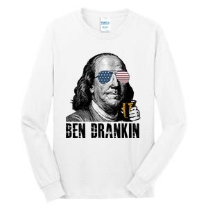 Ben Drankin 4th Of July Benjamin Franklin Tall Long Sleeve T-Shirt