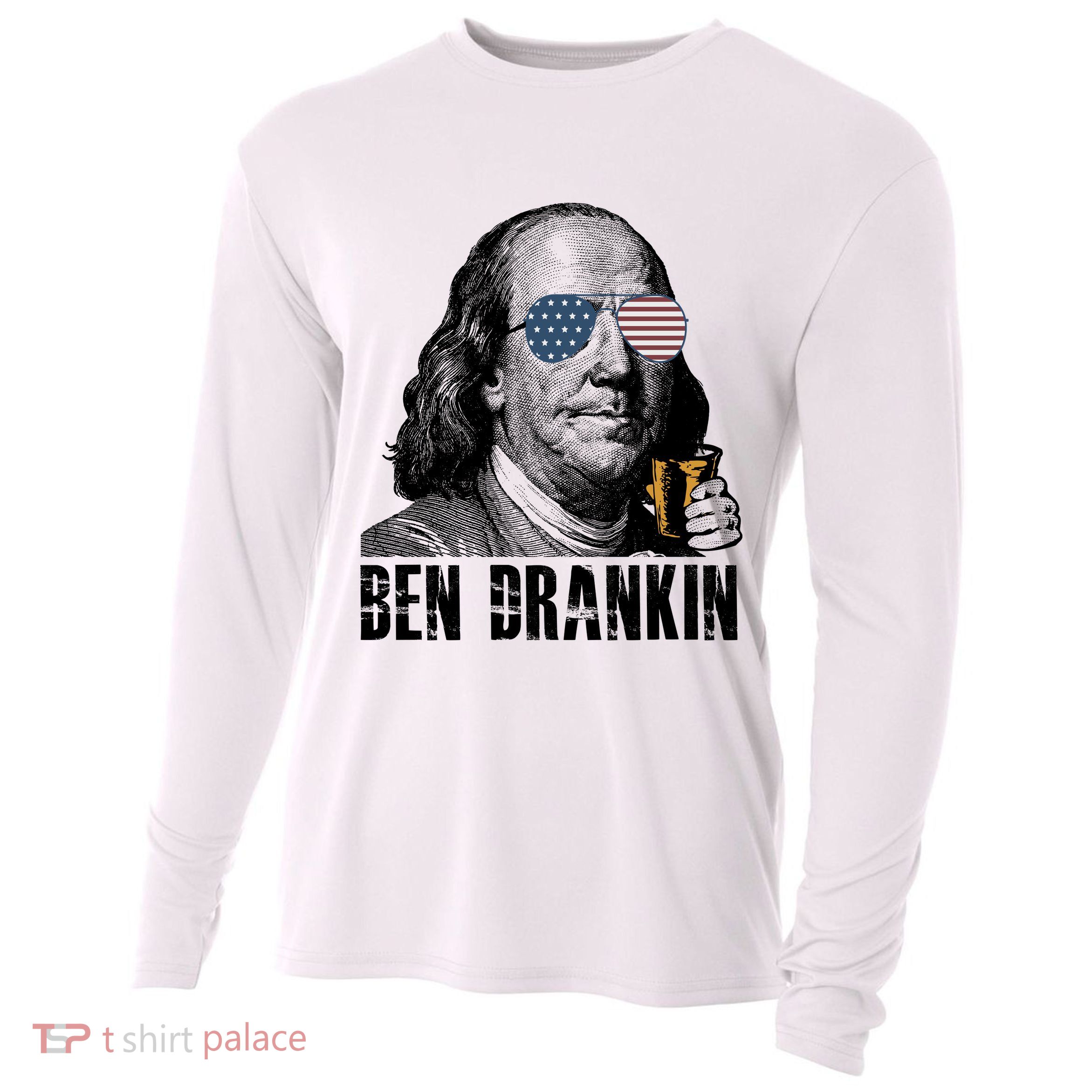 Ben Drankin 4th Of July Benjamin Franklin Cooling Performance Long Sleeve Crew