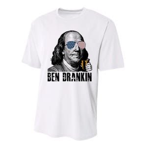 Ben Drankin 4th Of July Benjamin Franklin Performance Sprint T-Shirt