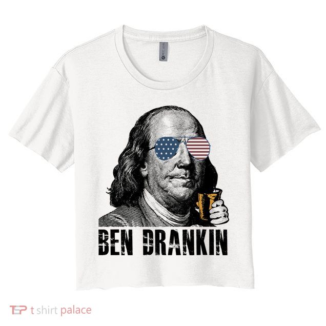 Ben Drankin 4th Of July Benjamin Franklin Crop Top