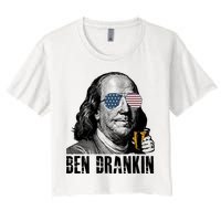 Ben Drankin 4th Of July Benjamin Franklin Women's Crop Top Tee
