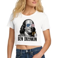 Ben Drankin 4th Of July Benjamin Franklin Women's Crop Top Tee