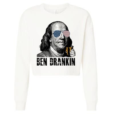 Ben Drankin 4th Of July Benjamin Franklin Cropped Pullover Crew