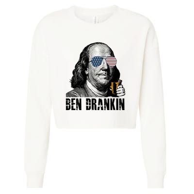 Ben Drankin 4th Of July Benjamin Franklin Cropped Pullover Crew