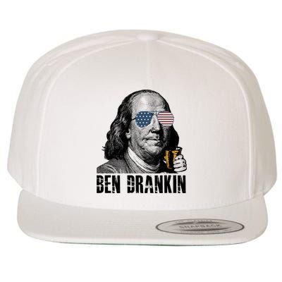 Ben Drankin 4th Of July Benjamin Franklin Wool Snapback Cap