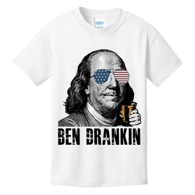Ben Drankin 4th Of July Benjamin Franklin Kids T-Shirt