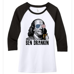 Ben Drankin 4th Of July Benjamin Franklin Women's Tri-Blend 3/4-Sleeve Raglan Shirt