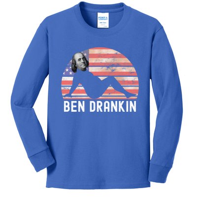 Ben Drankin 4th Of July Party Funny Ing Adult Joke Meaningful Gift Kids Long Sleeve Shirt