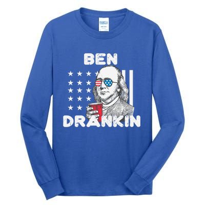 Ben Drankin 4th Of July Patriotic Funny Benjamin Franklin Gift Tall Long Sleeve T-Shirt