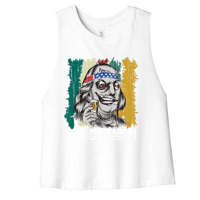 Ben Drankin 4th Of July Independence Day Gift Women's Racerback Cropped Tank