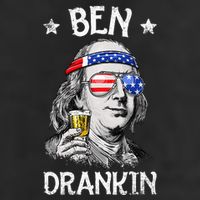 Ben Drankin 4th Of July Benjamin Franklin Usa Flag Garment-Dyed Fleece Hoodie