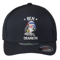 Ben Drankin 4th Of July Benjamin Franklin Usa Flag Flexfit Unipanel Trucker Cap