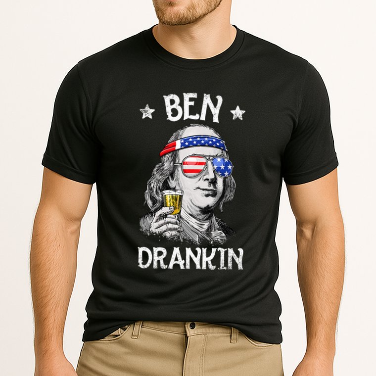 Ben Drankin 4th Of July Benjamin Franklin Usa Flag Performance Shirt