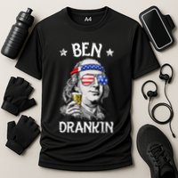 Ben Drankin 4th Of July Benjamin Franklin Usa Flag Performance Shirt