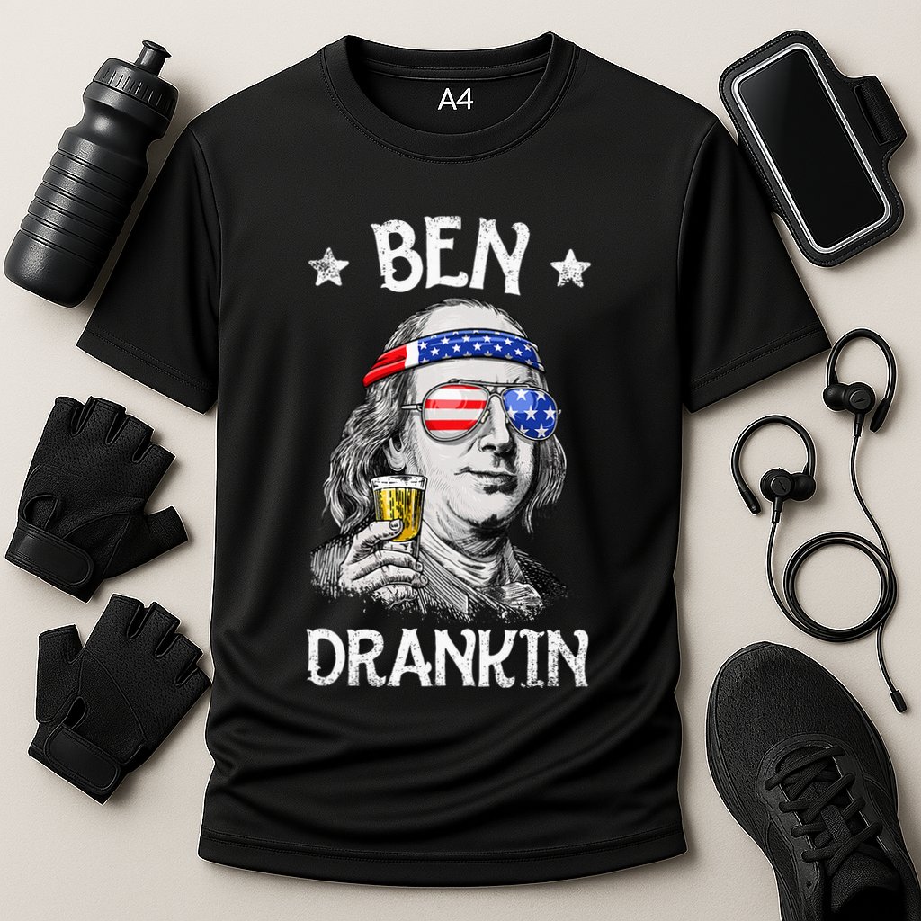 Ben Drankin 4th Of July Benjamin Franklin Usa Flag Performance Shirt