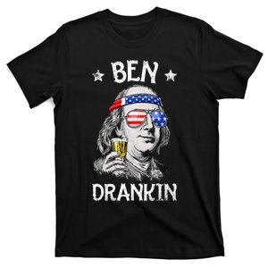 Ben Drankin 4th Of July Benjamin Franklin Usa Flag T-Shirt