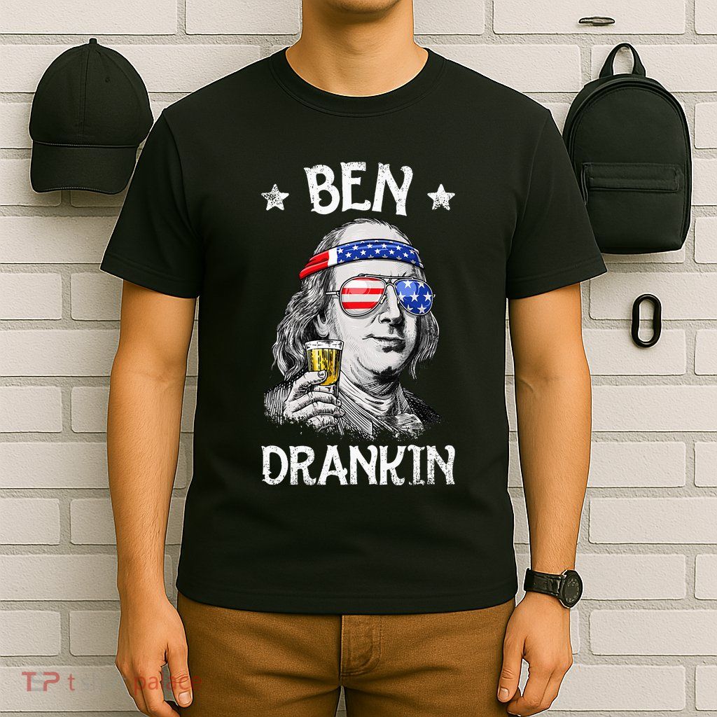 Ben Drankin 4th Of July Benjamin Franklin Usa Flag T-Shirt