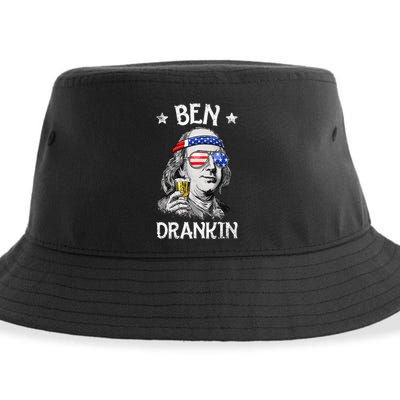 Ben Drankin 4th Of July Benjamin Franklin Usa Flag Sustainable Bucket Hat