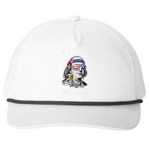 Ben Drankin 4th Of July Benjamin Franklin Usa Flag Snapback Five-Panel Rope Hat