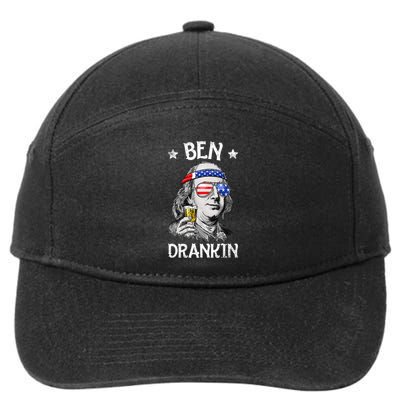 Ben Drankin 4th Of July Benjamin Franklin Usa Flag 7-Panel Snapback Hat