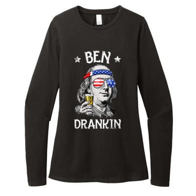 Ben Drankin 4th Of July Benjamin Franklin Usa Flag Womens CVC Long Sleeve Shirt