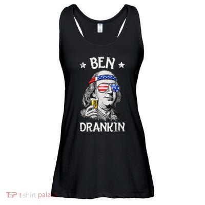 Ben Drankin 4th Of July Benjamin Franklin Usa Flag Ladies Essential Flowy Tank