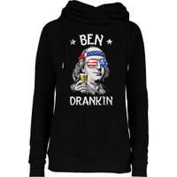 Ben Drankin 4th Of July Benjamin Franklin Usa Flag Womens Funnel Neck Pullover Hood