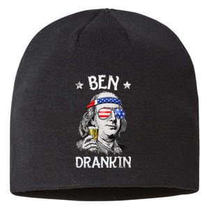 Ben Drankin 4th Of July Benjamin Franklin Usa Flag Sustainable Beanie