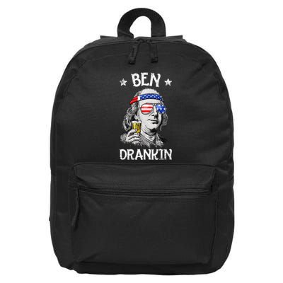 Ben Drankin 4th Of July Benjamin Franklin Usa Flag 16 in Basic Backpack